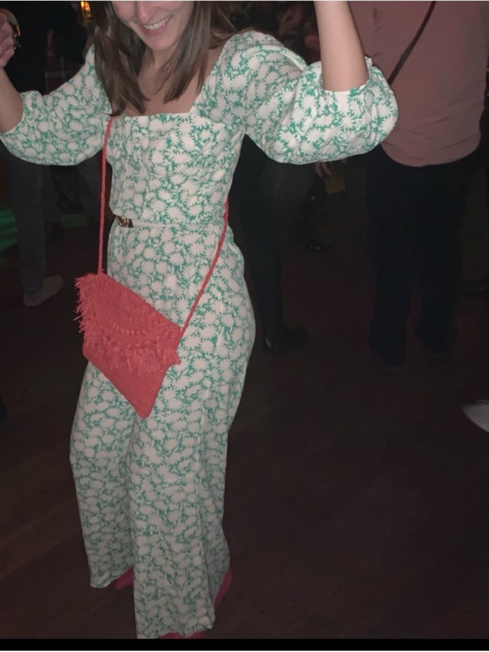 Capulet Green Leaf Print Jumpsuit on White